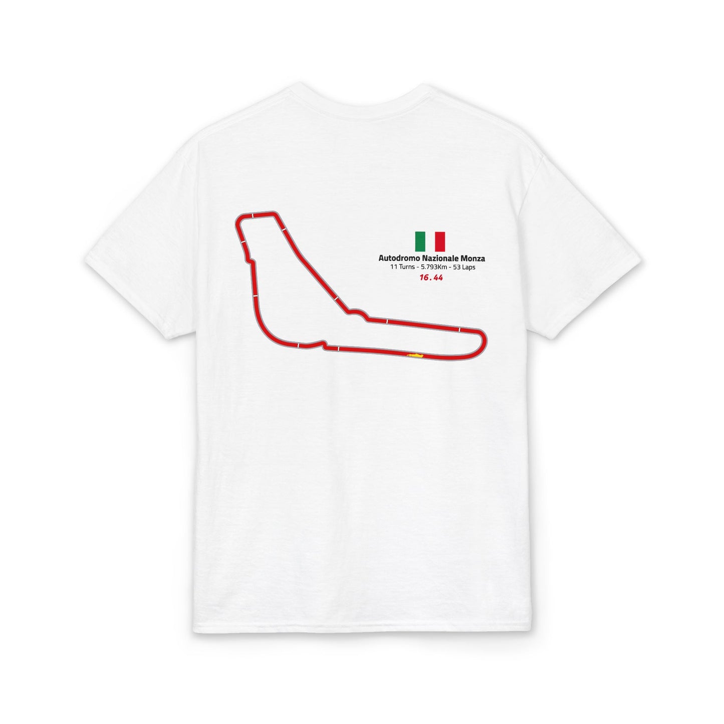 Monza Circuit Racing - 16 . 44 Fan Tee - White Graphic T-Shirt