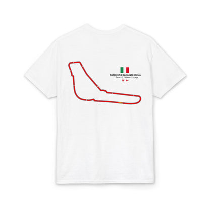 Monza Circuit Racing - 16 . 44 Fan Tee - White Graphic T-Shirt