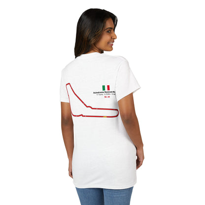 Monza Circuit Racing - 16 . 44 Fan Tee - White Graphic T-Shirt