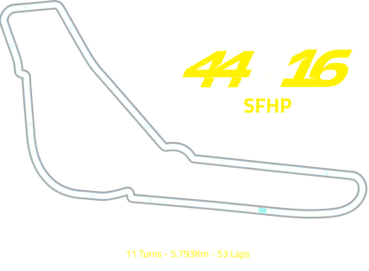 Monza Circuit Racing T-Shirt | 16 44 Fan Tee | Black Motorsport Graphic Shirt