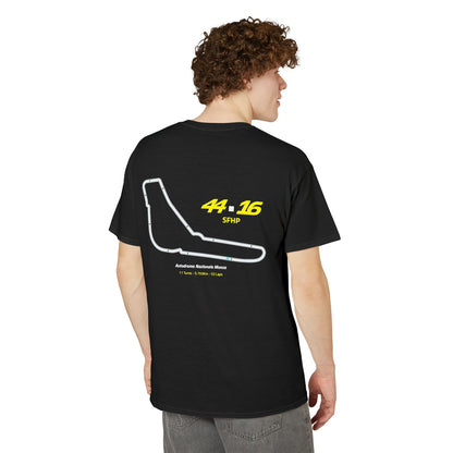 Monza Circuit Racing T-Shirt | 16 44 Fan Tee | Black Motorsport Graphic Shirt