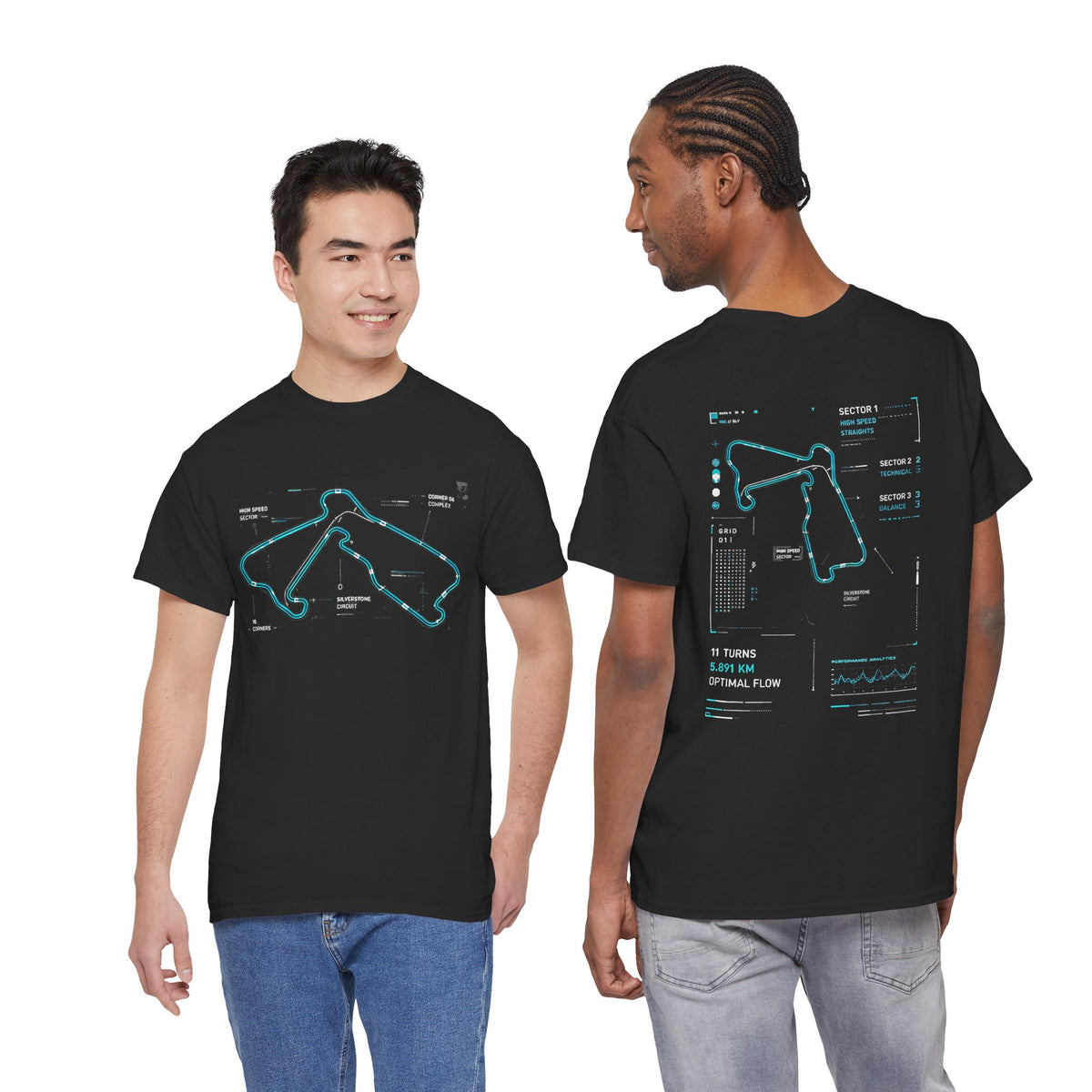 Silverstone Circuit Track Map T-Shirt | Racing Track Layout Tee