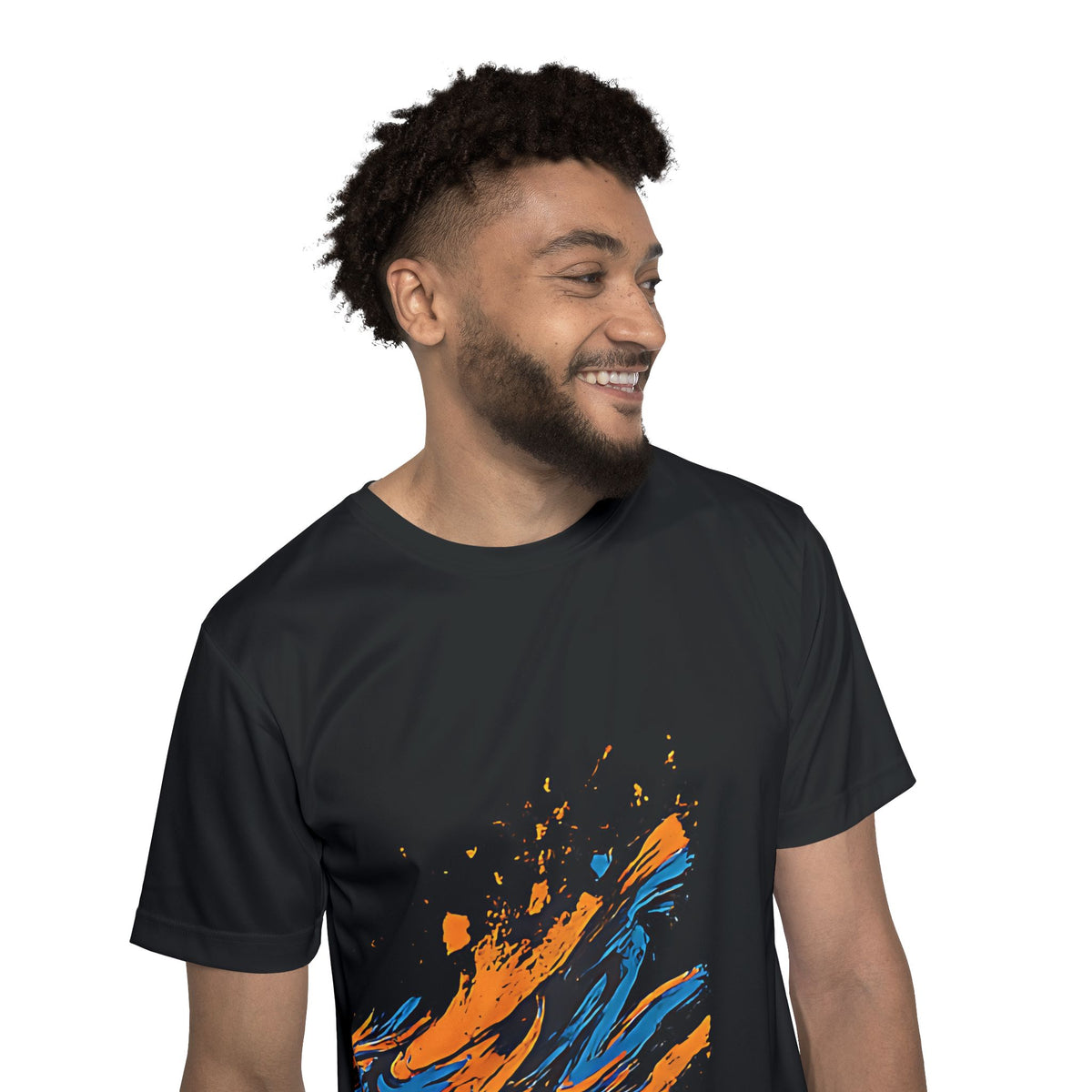 Abstract Orange & Blue Splash Tee