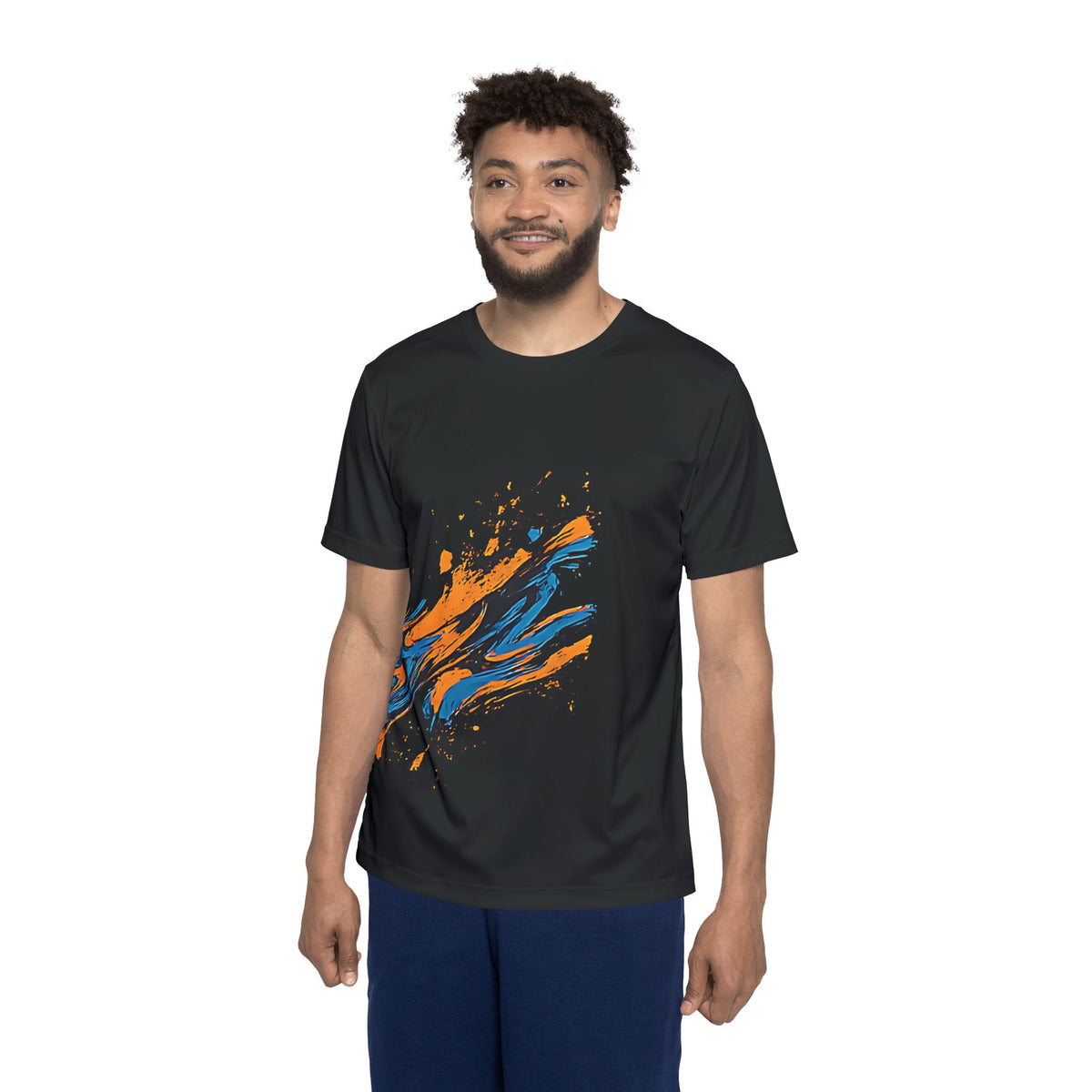 Abstract Orange & Blue Splash Tee
